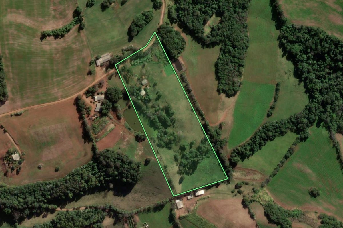 Imagem de satélite do imóvel rural em Seberi (RS), com o contorno declarado no CAR desenhado por cima.