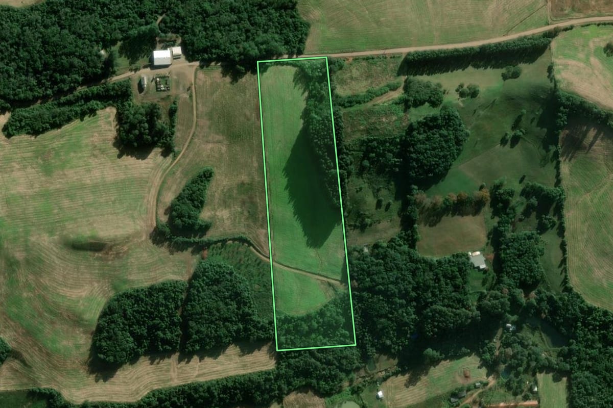 Imagem de satélite do imóvel rural em Serafina Corrêa (RS), com o contorno declarado no CAR desenhado por cima.