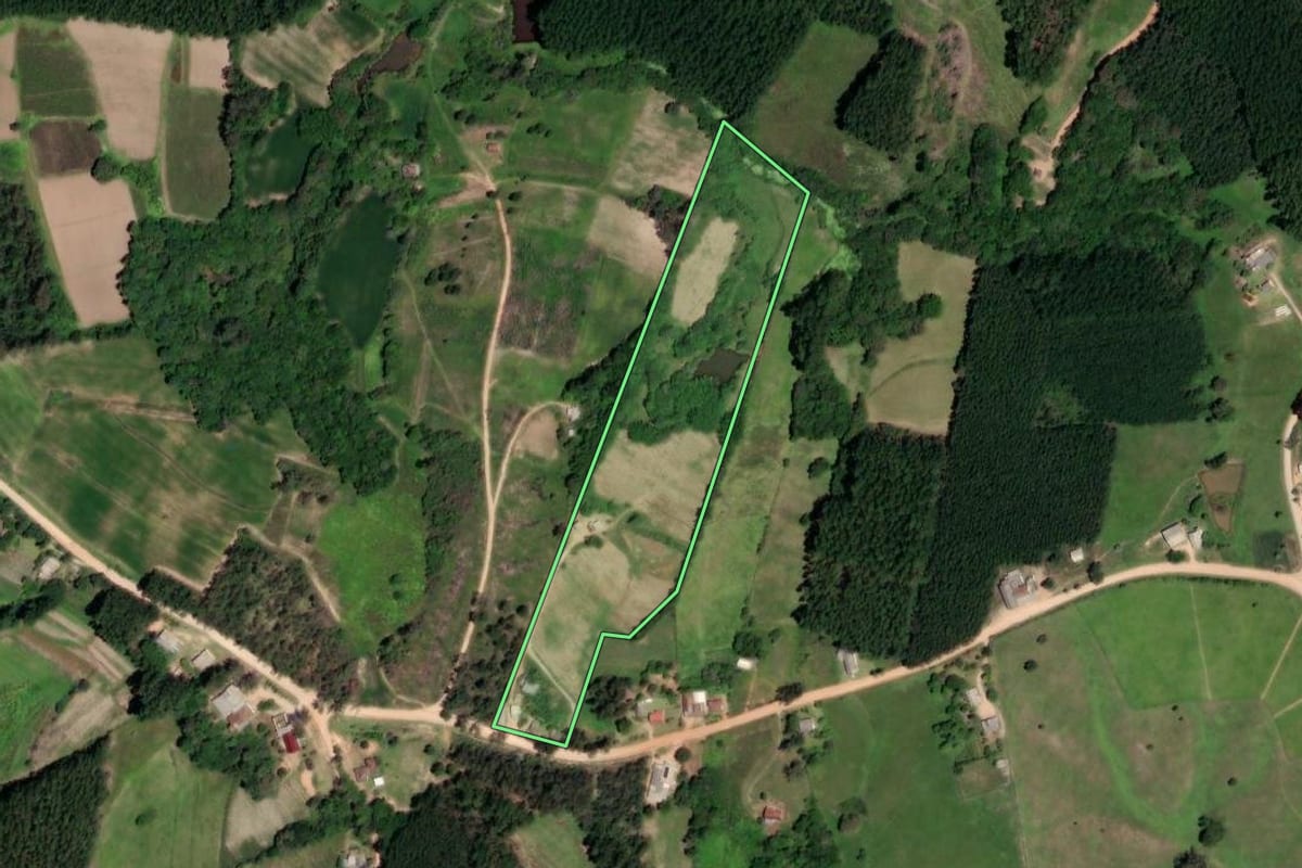 Imagem de satélite do imóvel rural em Sertão Santana (RS), com o contorno declarado no CAR desenhado por cima.
