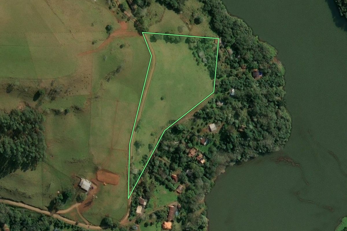 Imagem de satélite do imóvel rural em Severiano de Almeida (RS), com o contorno declarado no CAR desenhado por cima.