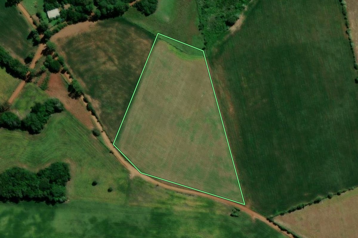 Imagem de satélite do imóvel rural em Soledade (RS), com o contorno declarado no CAR desenhado por cima.