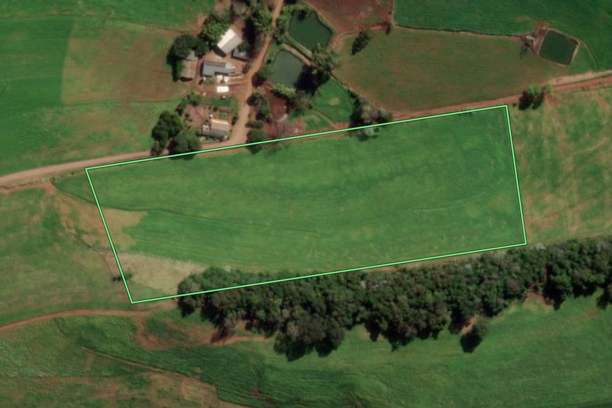 Imagem de satélite do imóvel rural em Taquaruçu do Sul (RS), com o contorno declarado no CAR desenhado por cima.
