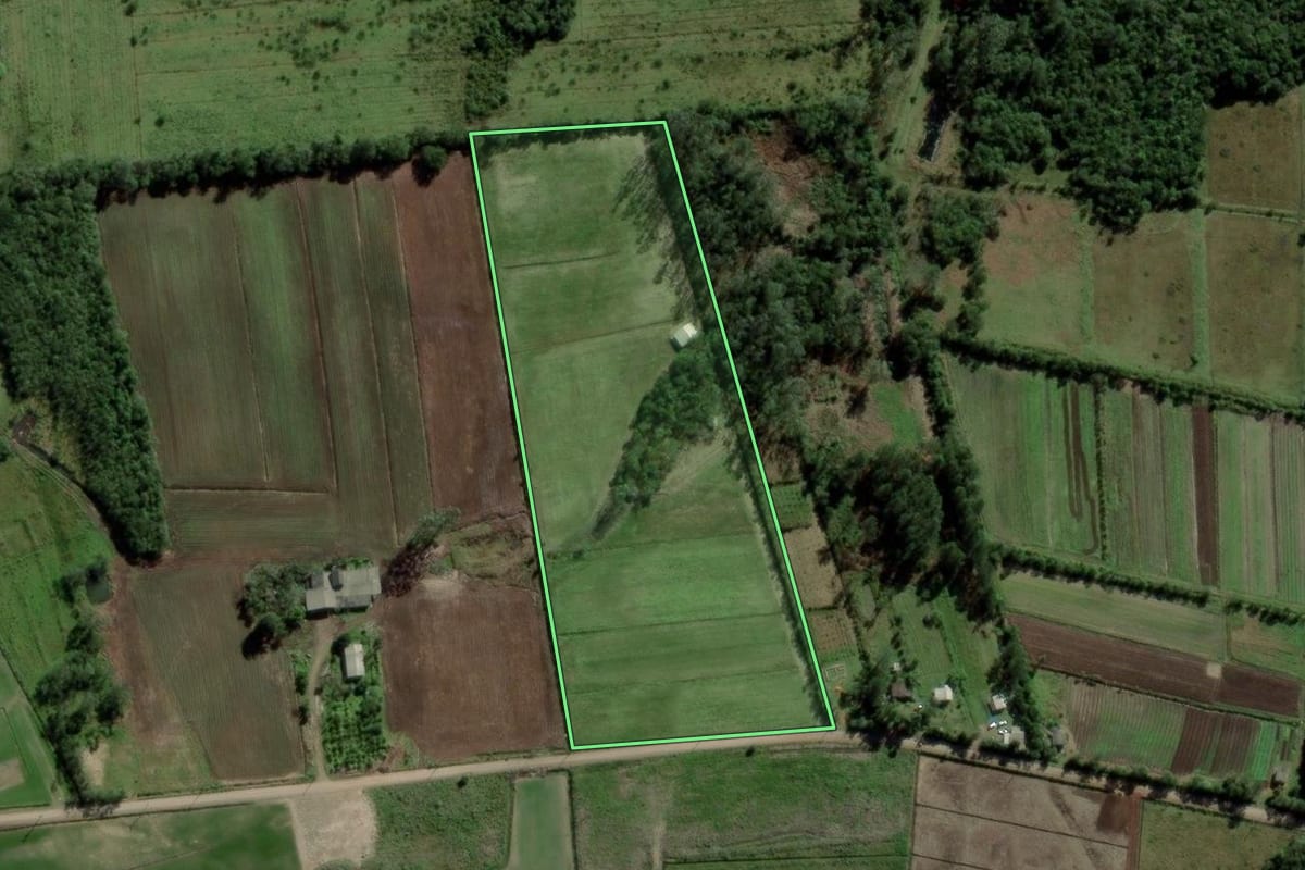 Imagem de satélite do imóvel rural em Torres (RS), com o contorno declarado no CAR desenhado por cima.