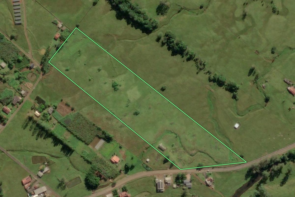 Imagem de satélite do imóvel rural em Três Cachoeiras (RS), com o contorno declarado no CAR desenhado por cima.