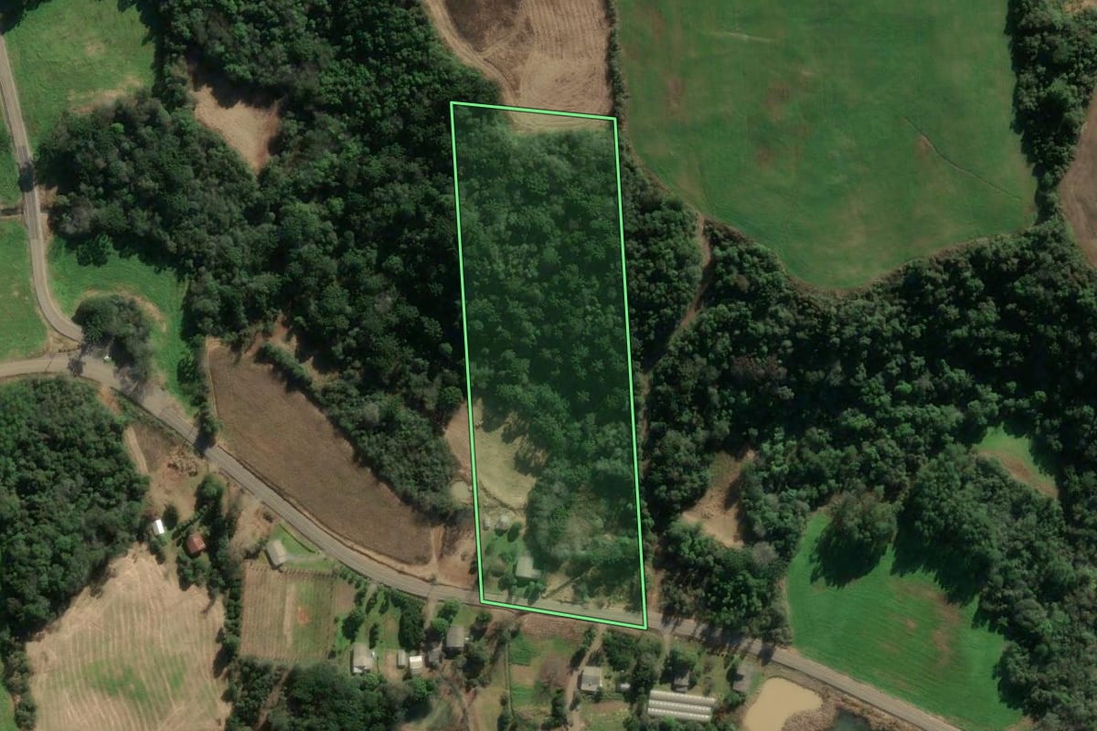 Imagem de satélite do imóvel rural em União da Serra (RS), com o contorno declarado no CAR desenhado por cima.