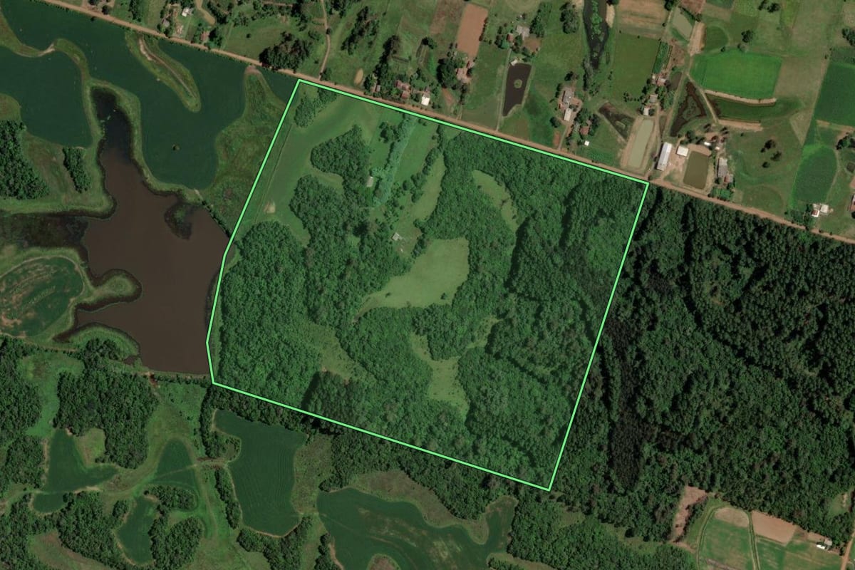 Imagem de satélite do imóvel rural em Venâncio Aires (RS), com o contorno declarado no CAR desenhado por cima.