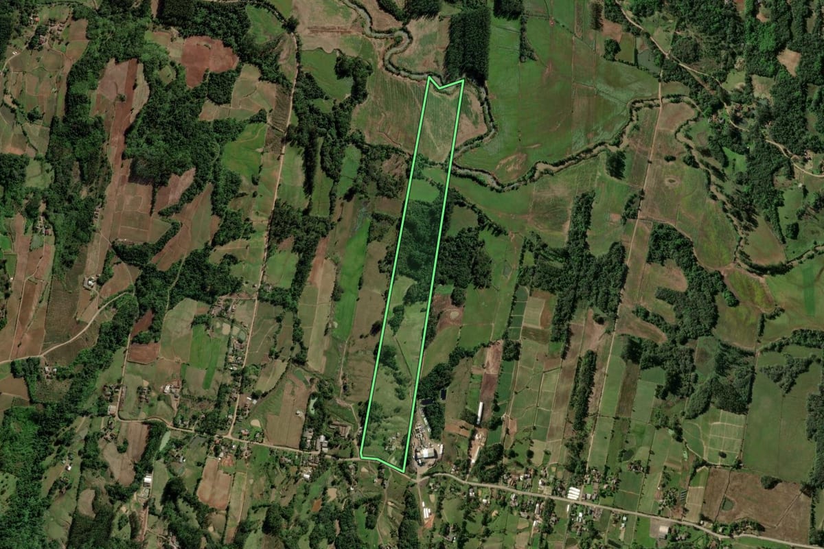 Imagem de satélite do imóvel rural em Venâncio Aires (RS), com o contorno declarado no CAR desenhado por cima.