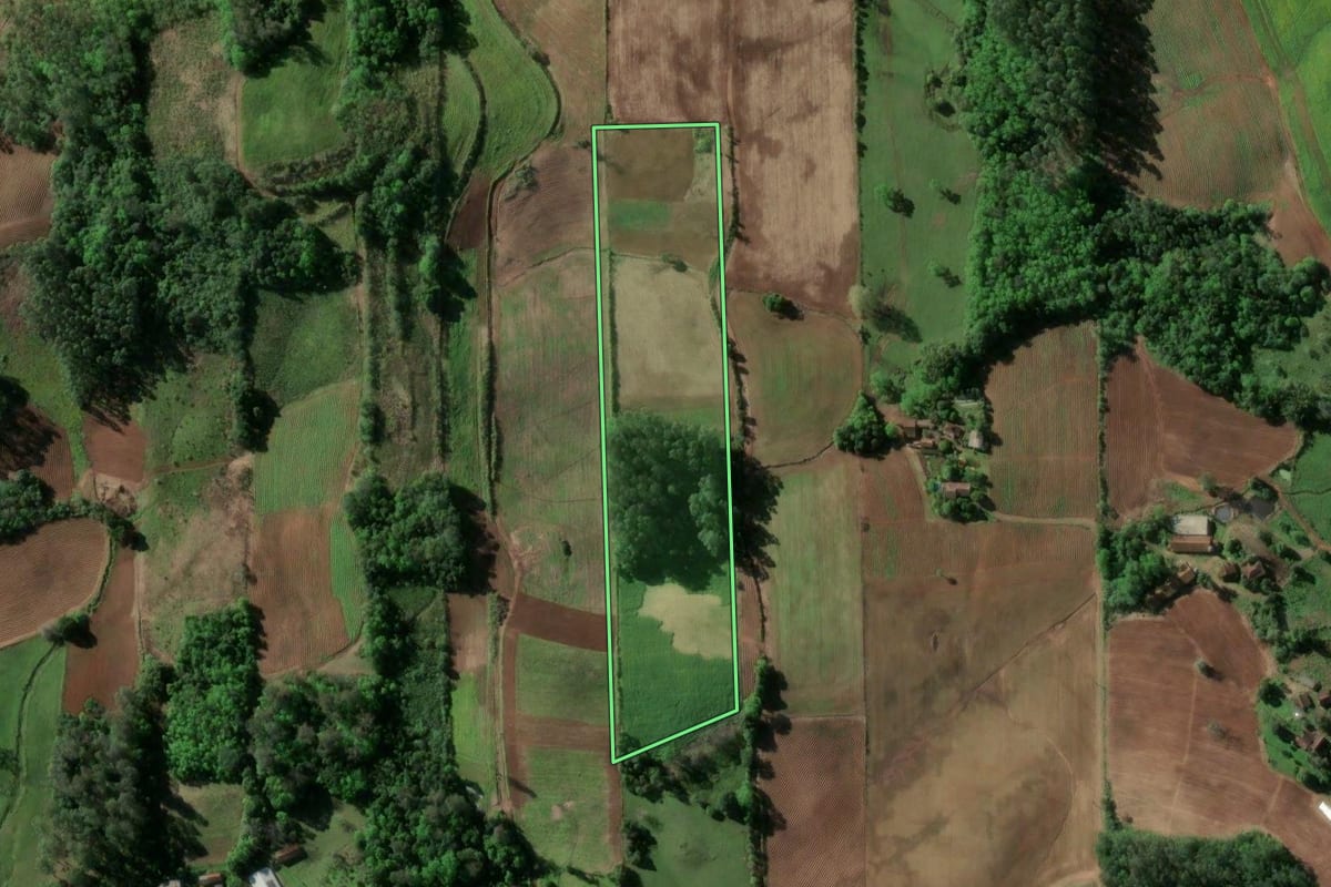 Imagem de satélite do imóvel rural em Venâncio Aires (RS), com o contorno declarado no CAR desenhado por cima.