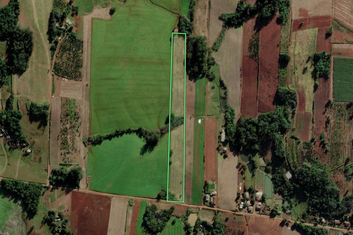 Imagem de satélite do imóvel rural em Venâncio Aires (RS), com o contorno declarado no CAR desenhado por cima.