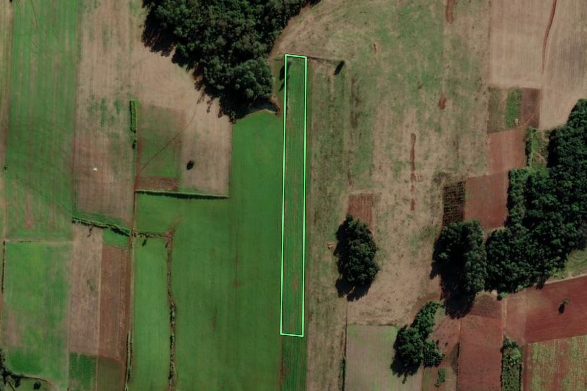 Imagem de satélite do imóvel rural em Venâncio Aires (RS), com o contorno declarado no CAR desenhado por cima.