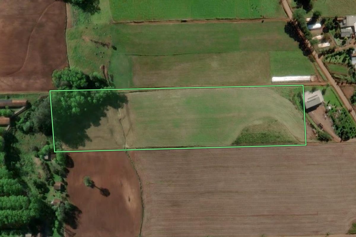 Imagem de satélite do imóvel rural em Venâncio Aires (RS), com o contorno declarado no CAR desenhado por cima.