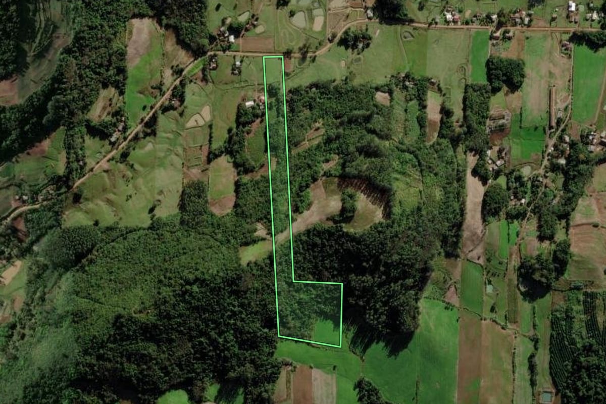 Imagem de satélite do imóvel rural em Venâncio Aires (RS), com o contorno declarado no CAR desenhado por cima.