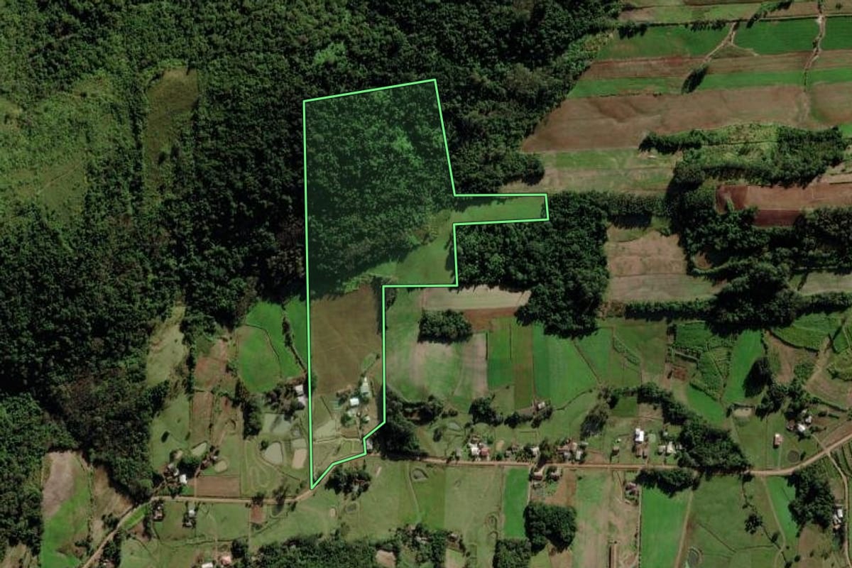 Imagem de satélite do imóvel rural em Venâncio Aires (RS), com o contorno declarado no CAR desenhado por cima.