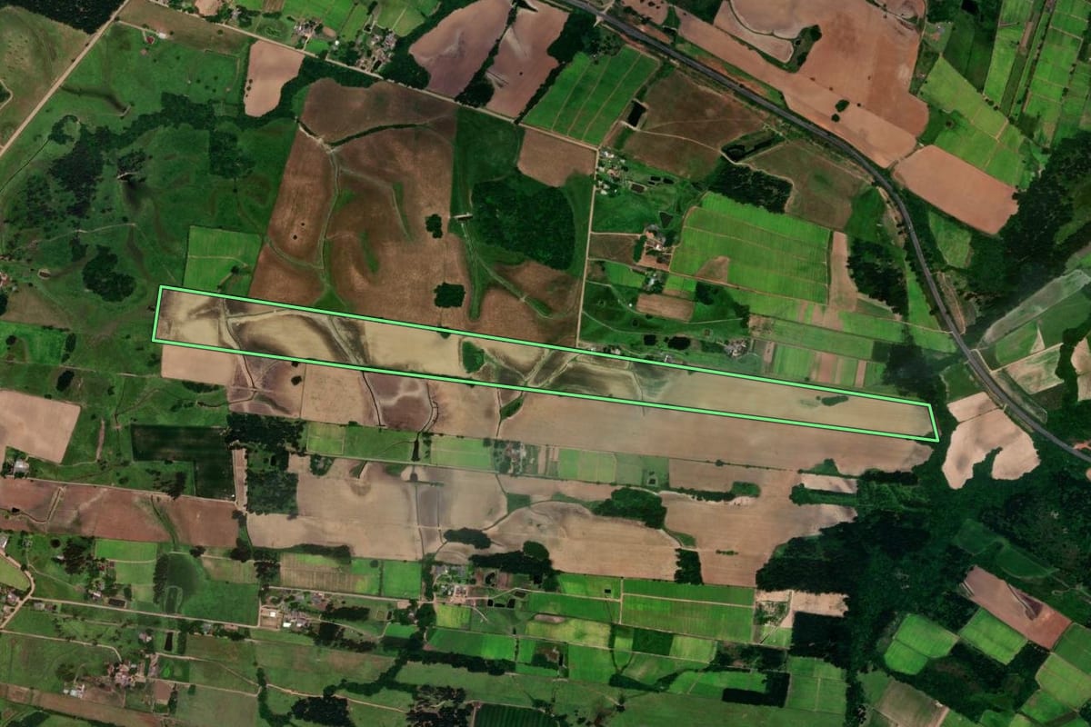 Imagem de satélite do imóvel rural em Vera Cruz (RS), com o contorno declarado no CAR desenhado por cima.