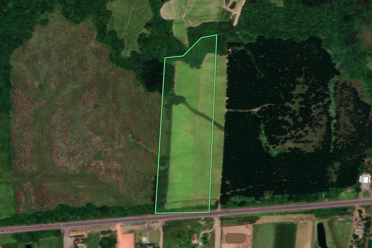 Imagem de satélite do imóvel rural em Vera Cruz (RS), com o contorno declarado no CAR desenhado por cima.