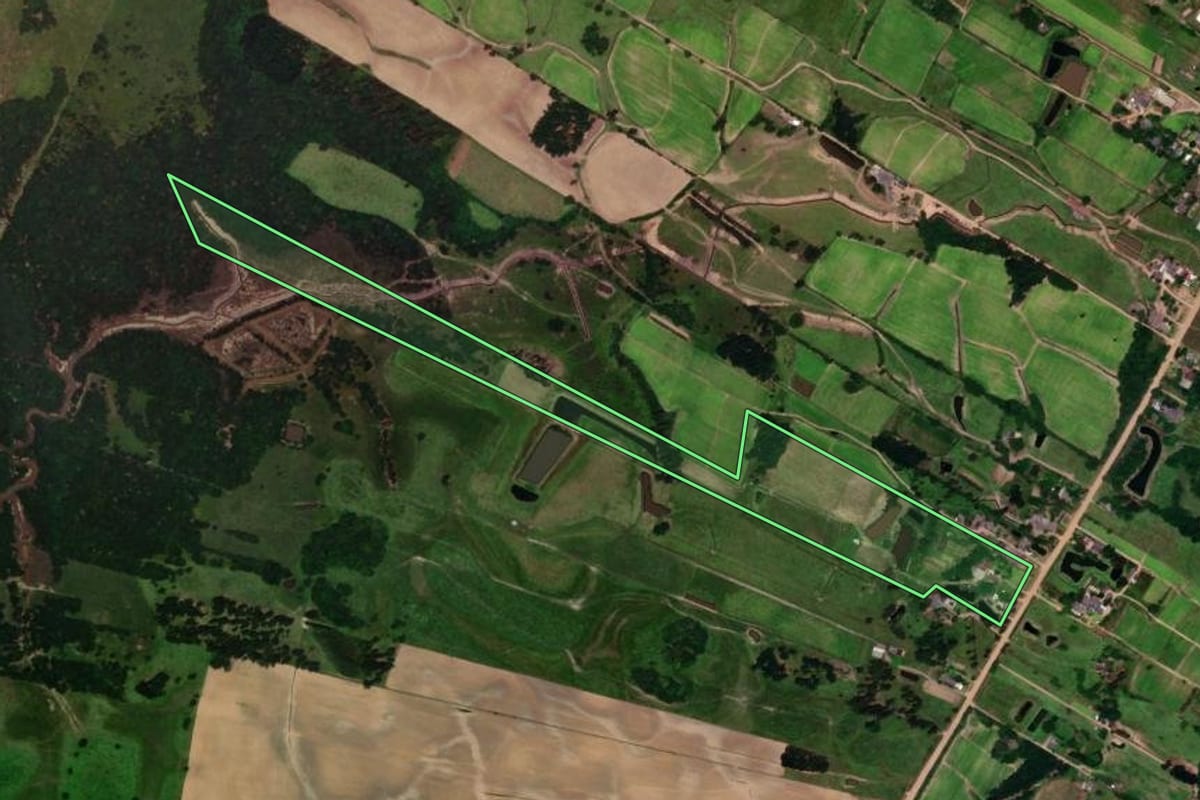 Imagem de satélite do imóvel rural em Vera Cruz (RS), com o contorno declarado no CAR desenhado por cima.