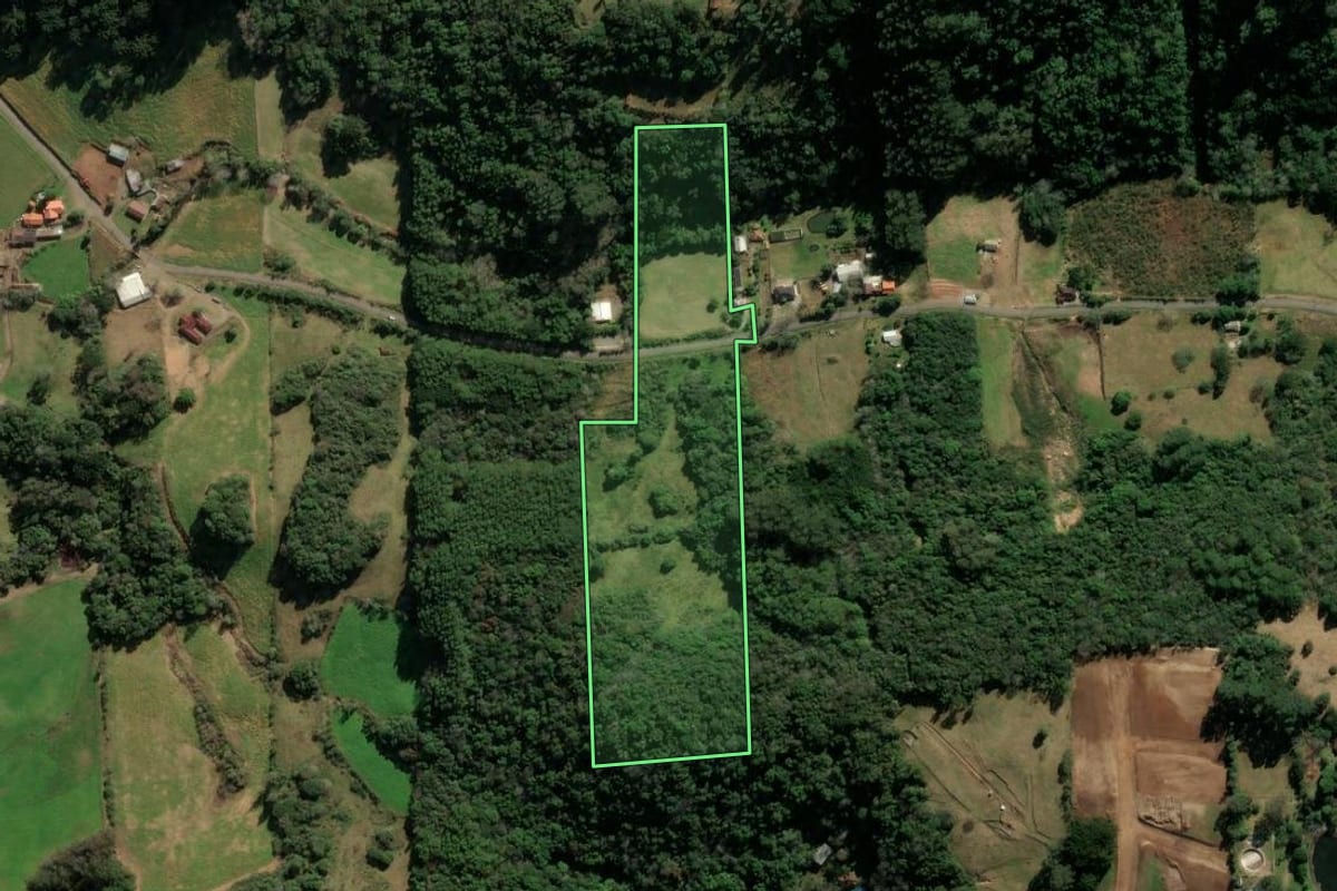 Imagem de satélite do imóvel rural em Veranópolis (RS), com o contorno declarado no CAR desenhado por cima.