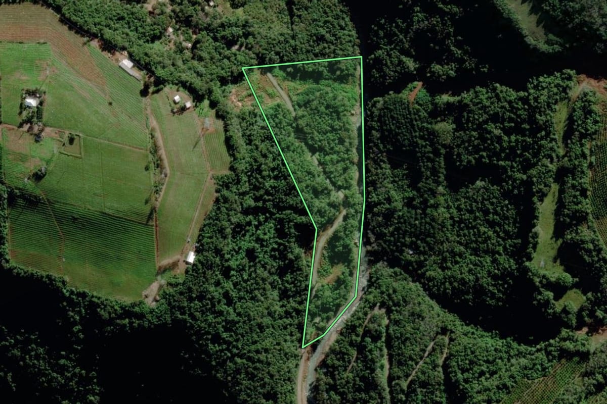 Imagem de satélite do imóvel rural em Veranópolis (RS), com o contorno declarado no CAR desenhado por cima.
