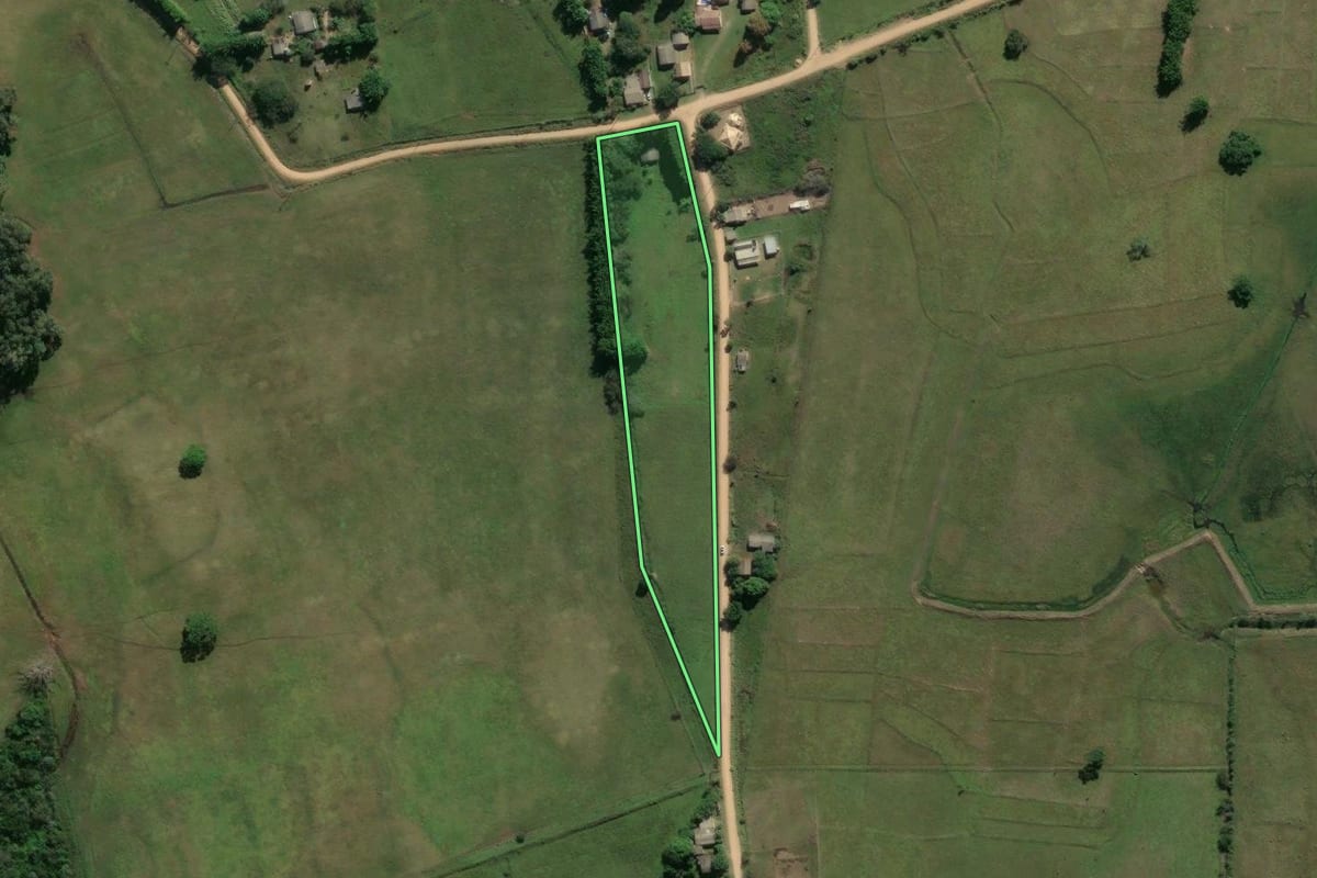 Imagem de satélite do imóvel rural em Viamão (RS), com o contorno declarado no CAR desenhado por cima.