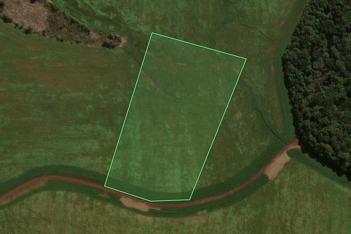 Imagem de satélite do imóvel rural em Abelardo Luz (SC), com o contorno declarado no CAR desenhado por cima.