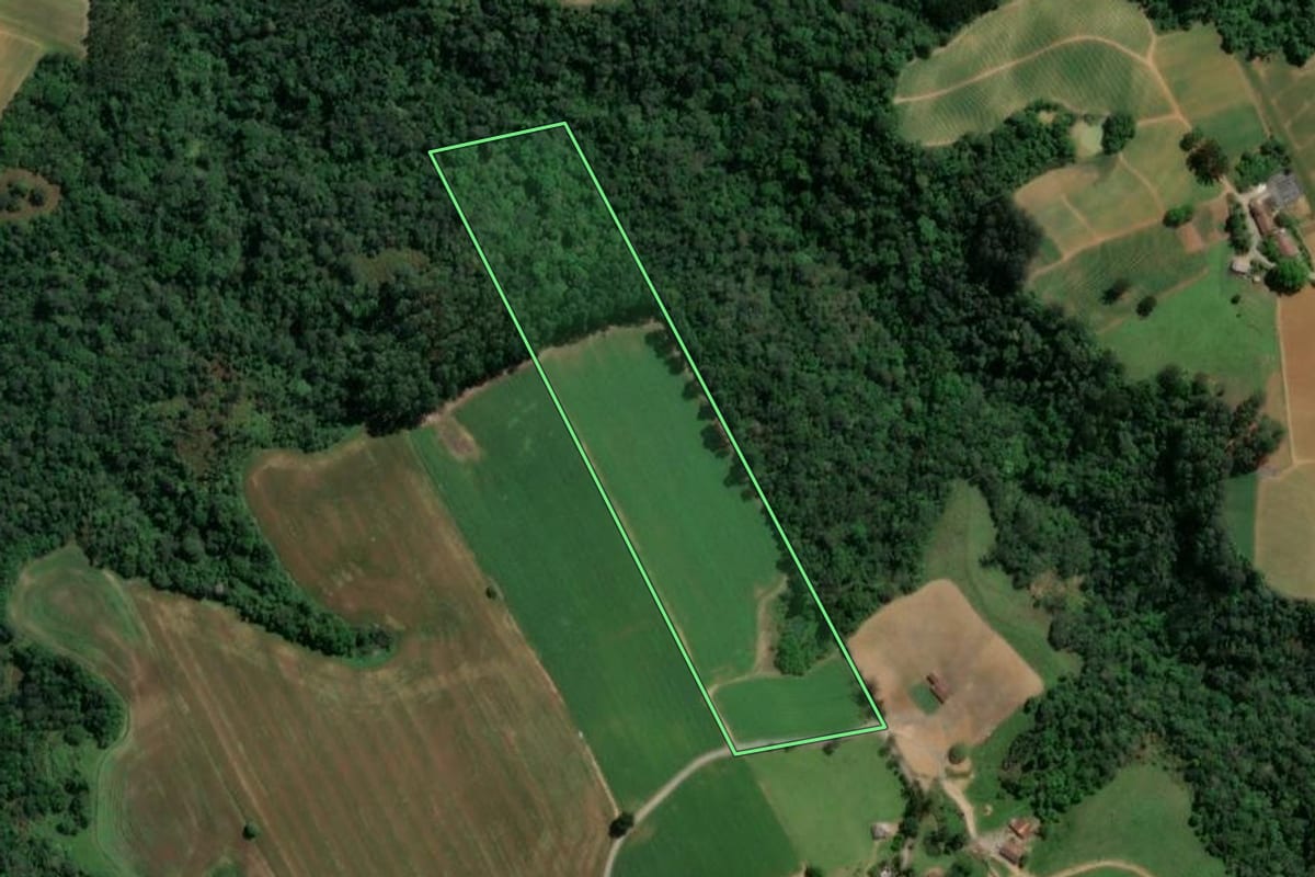 Imagem de satélite do imóvel rural em Agrolândia (SC), com o contorno declarado no CAR desenhado por cima.