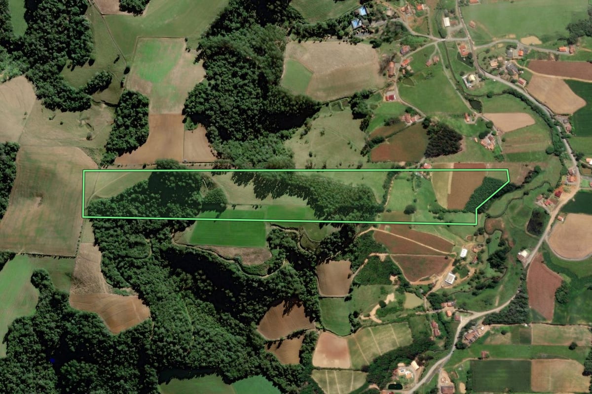 Imagem de satélite do imóvel rural em Agronômica (SC), com o contorno declarado no CAR desenhado por cima.