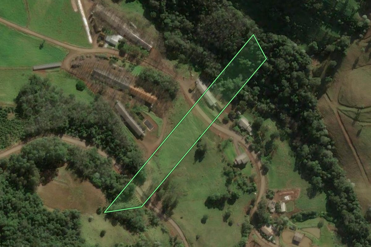 Imagem de satélite do imóvel rural em Arabutã (SC), com o contorno declarado no CAR desenhado por cima.