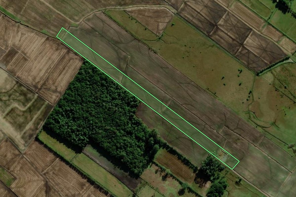 Imagem de satélite do imóvel rural em Ermo (SC), com o contorno declarado no CAR desenhado por cima.