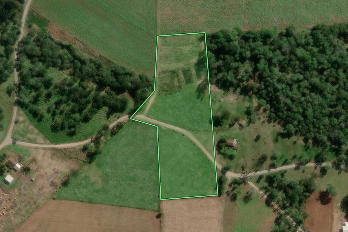 Imagem de satélite do imóvel rural em Bela Vista do Toldo (SC), com o contorno declarado no CAR desenhado por cima.