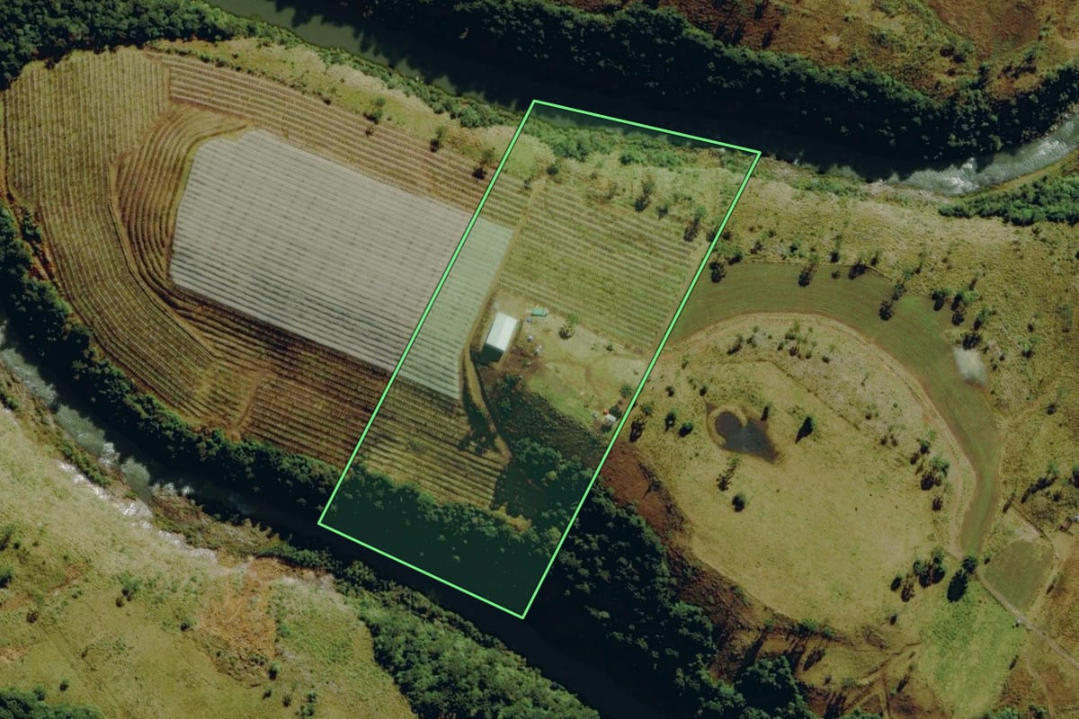 Imagem de satélite do imóvel rural em Bom Jardim da Serra (SC), com o contorno declarado no CAR desenhado por cima.
