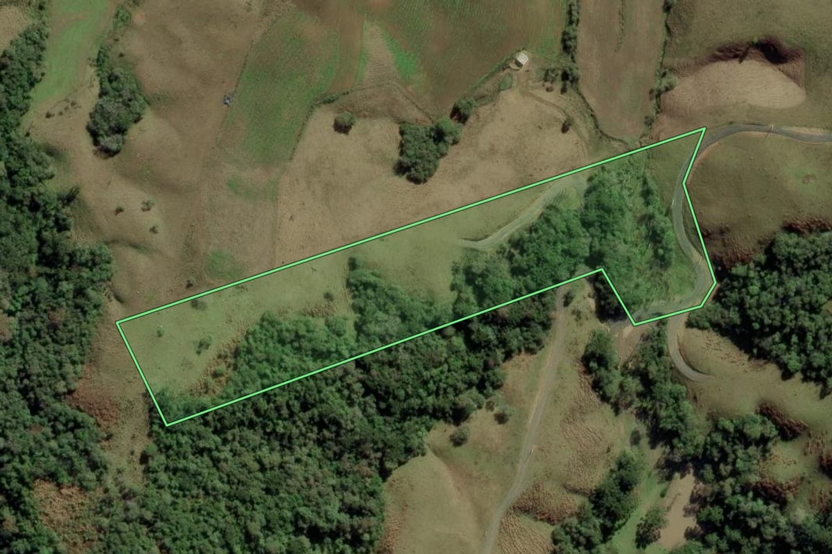 Imagem de satélite do imóvel rural em Bom Retiro (SC), com o contorno declarado no CAR desenhado por cima.