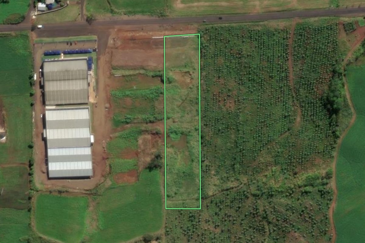 Imagem de satélite do imóvel rural em Caibi (SC), com o contorno declarado no CAR desenhado por cima.