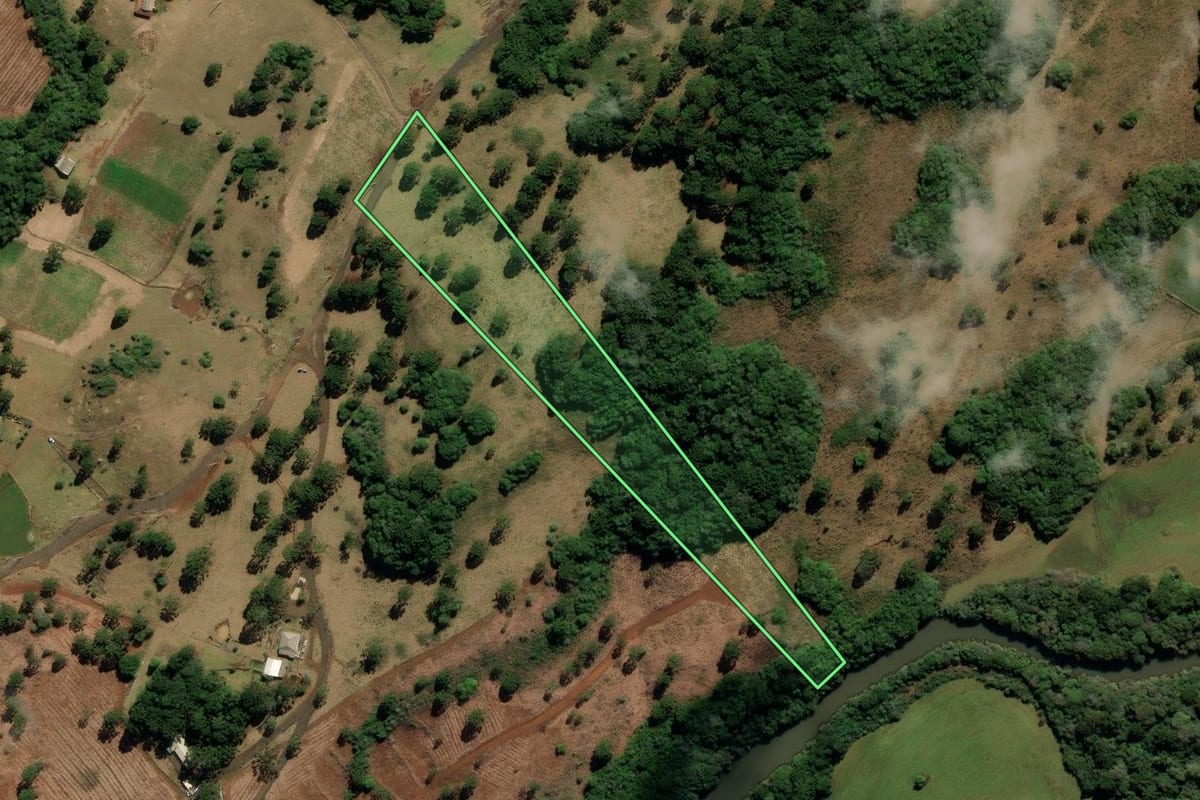 Imagem de satélite do imóvel rural em Capão Alto (SC), com o contorno declarado no CAR desenhado por cima.