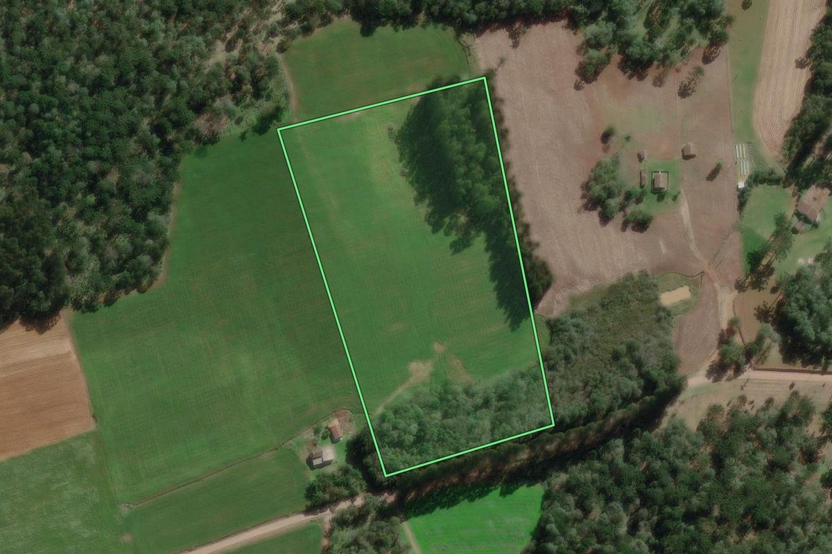 Imagem de satélite do imóvel rural em Canoinhas (SC), com o contorno declarado no CAR desenhado por cima.