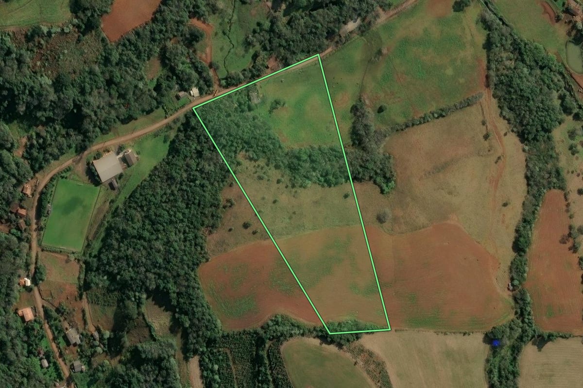 Imagem de satélite do imóvel rural em Concórdia (SC), com o contorno declarado no CAR desenhado por cima.