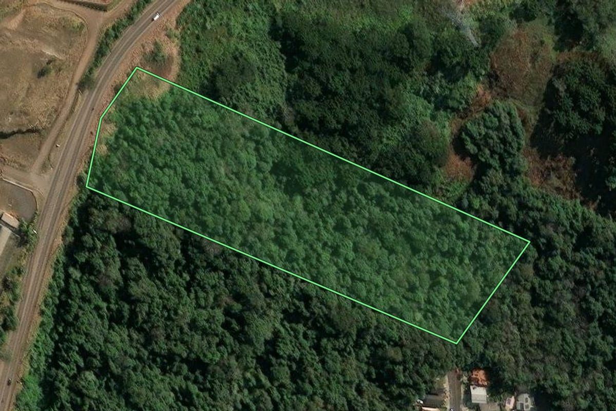 Imagem de satélite do imóvel rural em Concórdia (SC), com o contorno declarado no CAR desenhado por cima.
