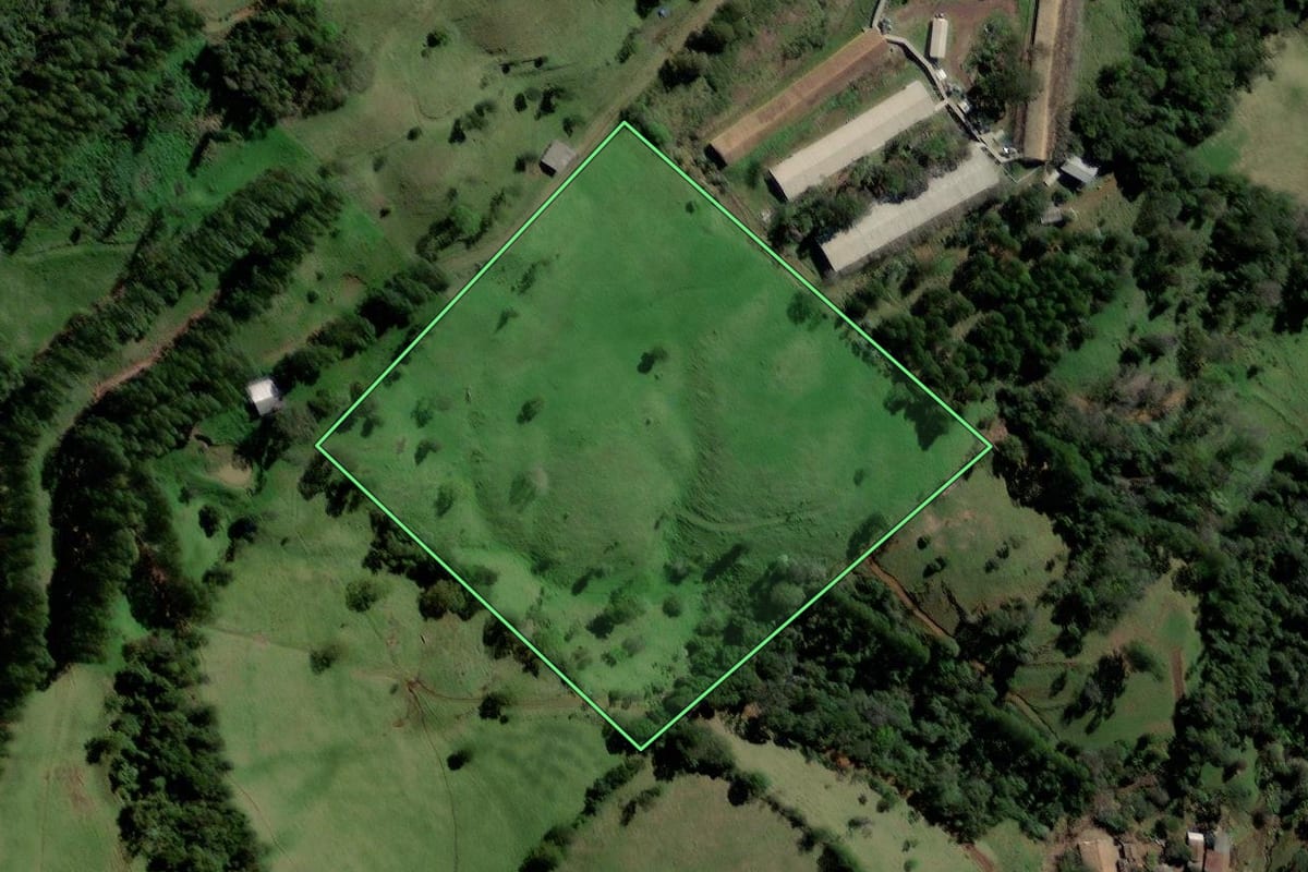 Imagem de satélite do imóvel rural em Coronel Freitas (SC), com o contorno declarado no CAR desenhado por cima.