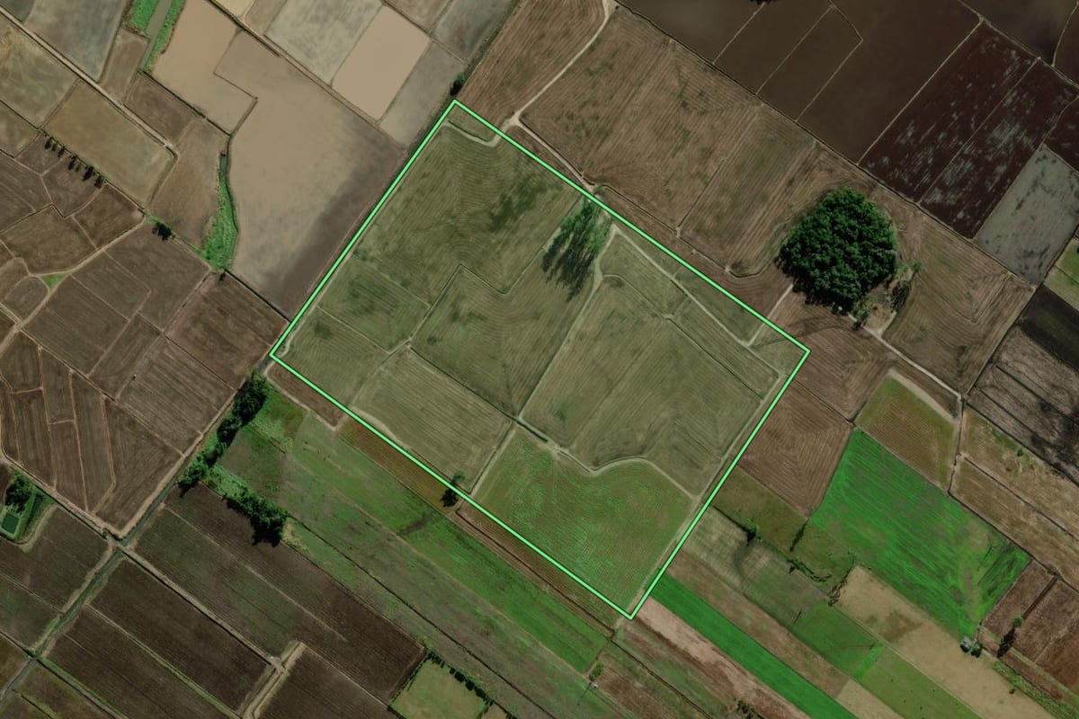 Imagem de satélite do imóvel rural em Ermo (SC), com o contorno declarado no CAR desenhado por cima.