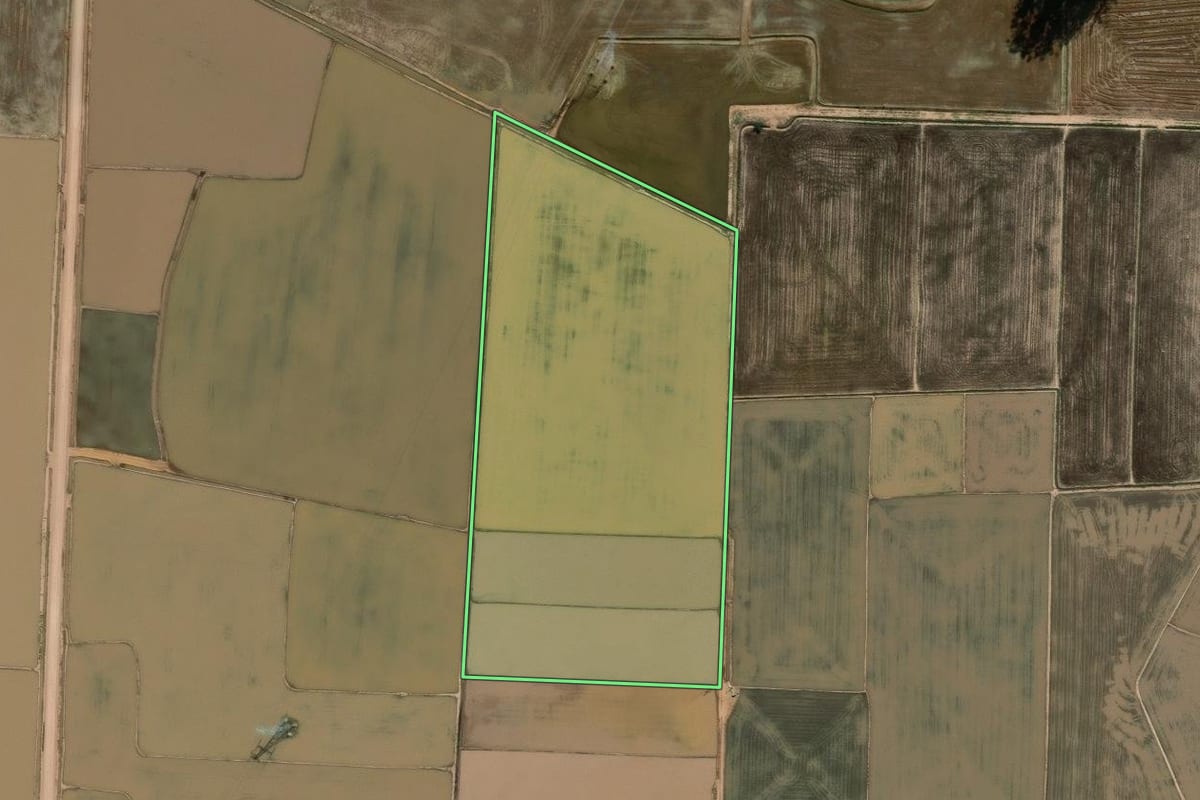 Imagem de satélite do imóvel rural em Ermo (SC), com o contorno declarado no CAR desenhado por cima.
