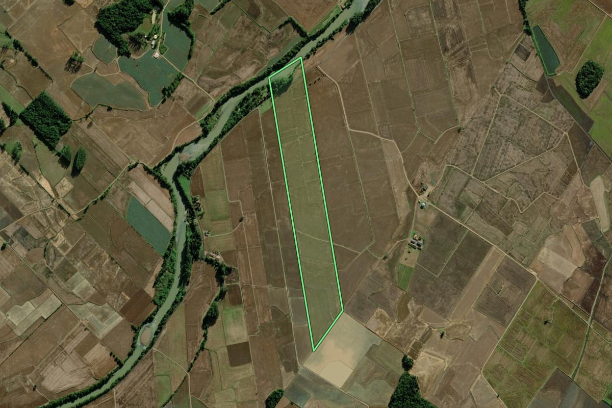 Imagem de satélite do imóvel rural em Ermo (SC), com o contorno declarado no CAR desenhado por cima.