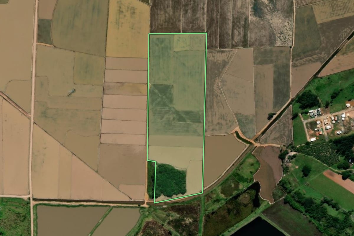 Imagem de satélite do imóvel rural em Ermo (SC), com o contorno declarado no CAR desenhado por cima.