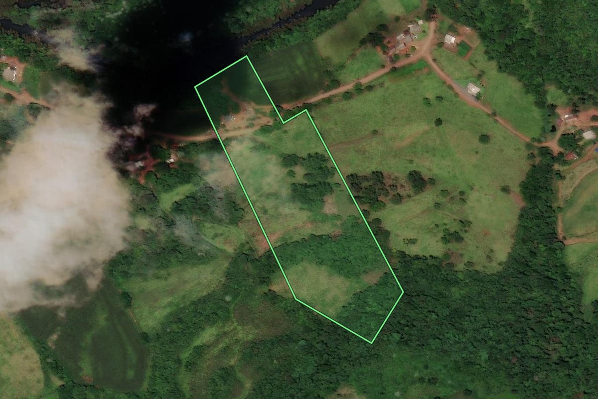 Imagem de satélite do imóvel rural em Flor do Sertão (SC), com o contorno declarado no CAR desenhado por cima.