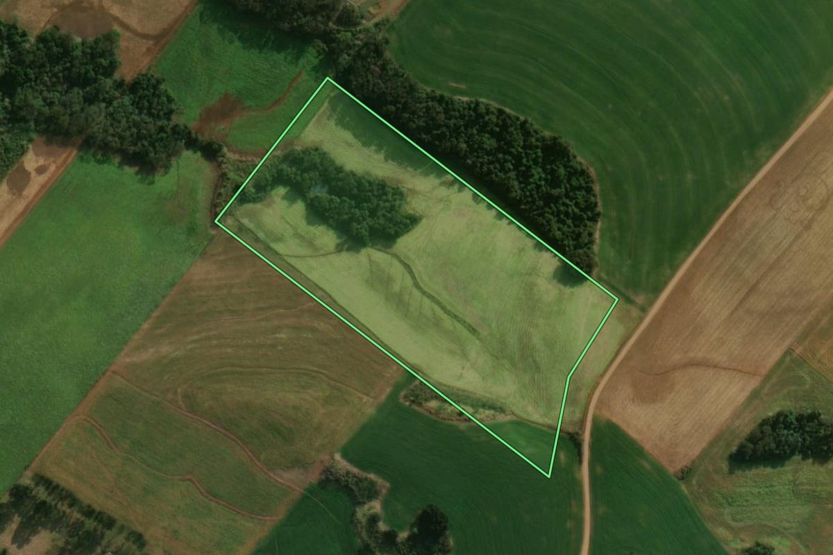 Imagem de satélite do imóvel rural em Guaraciaba (SC), com o contorno declarado no CAR desenhado por cima.