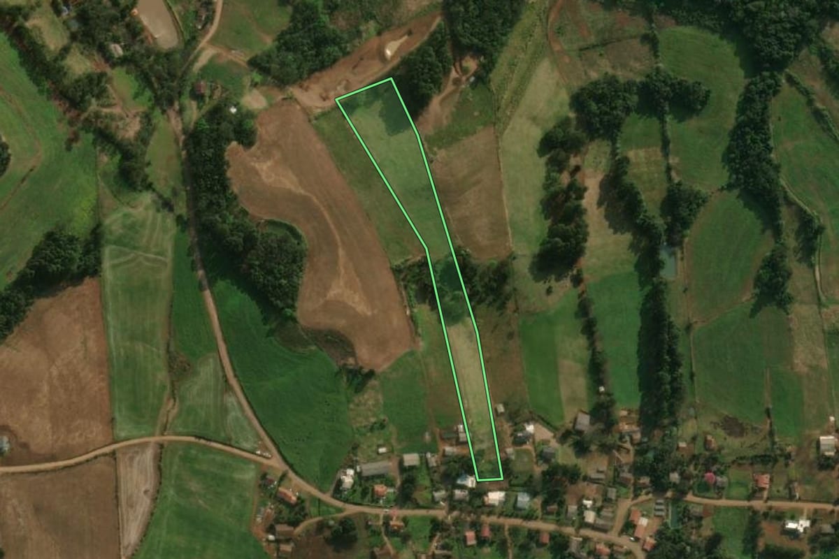 Imagem de satélite do imóvel rural em Guarujá do Sul (SC), com o contorno declarado no CAR desenhado por cima.