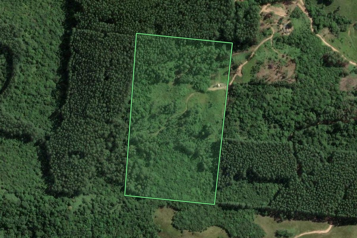 Imagem de satélite do imóvel rural em Imaruí (SC), com o contorno declarado no CAR desenhado por cima.