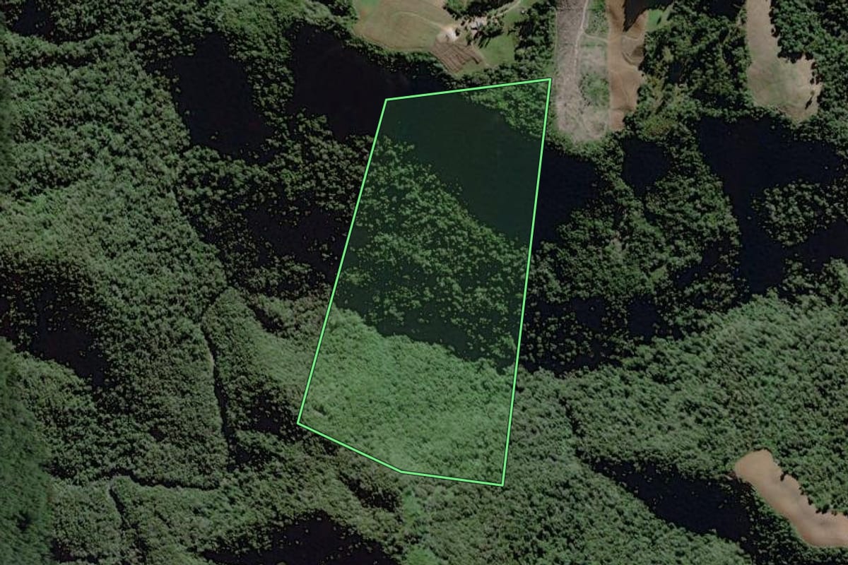 Imagem de satélite do imóvel rural em Itaiópolis (SC), com o contorno declarado no CAR desenhado por cima.