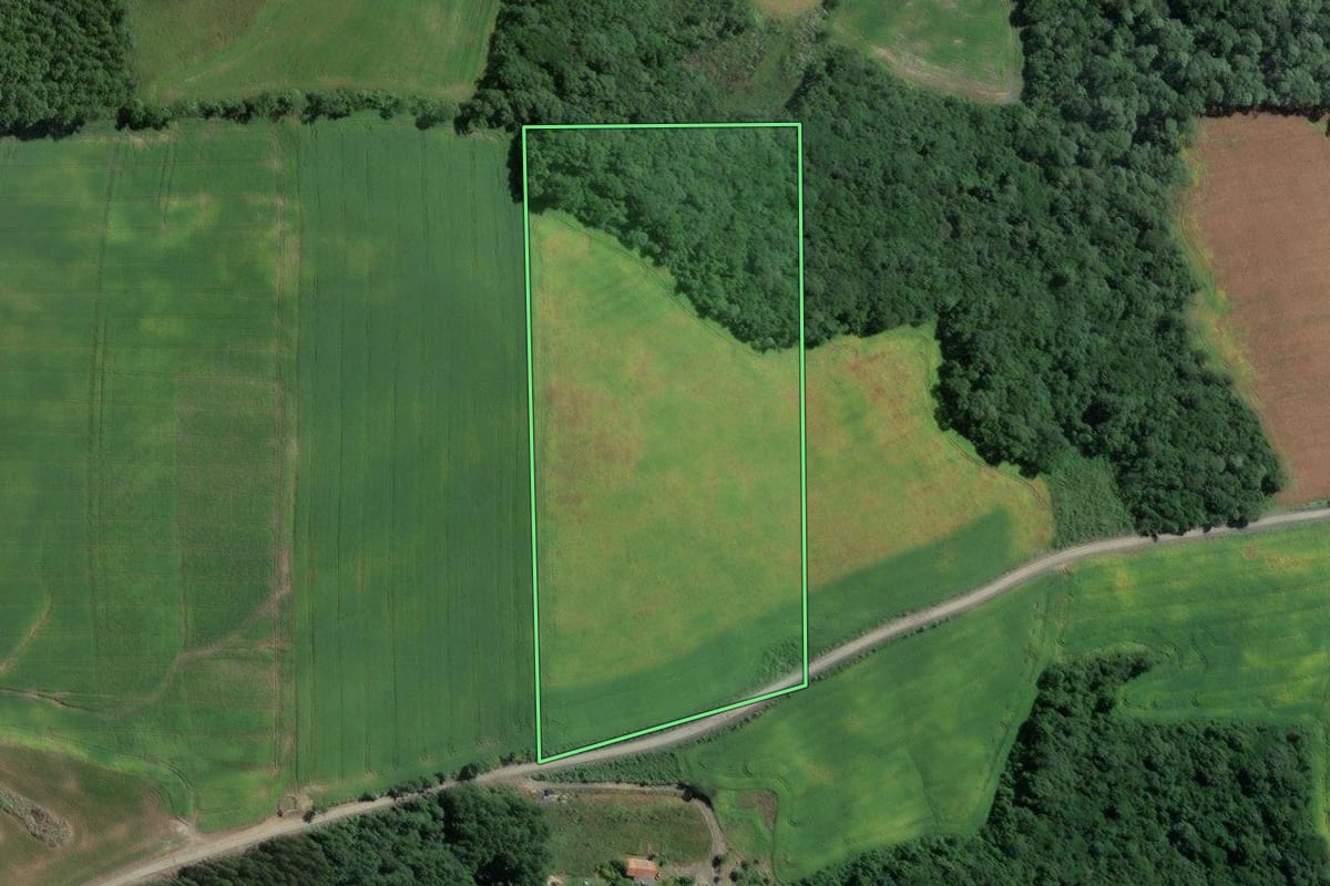 Imagem de satélite do imóvel rural em Itaiópolis (SC), com o contorno declarado no CAR desenhado por cima.