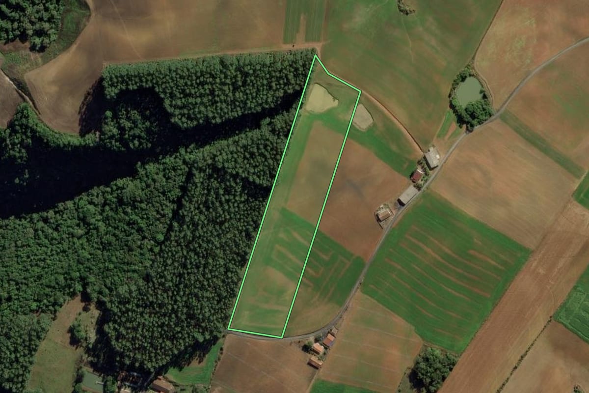 Imagem de satélite do imóvel rural em Ituporanga (SC), com o contorno declarado no CAR desenhado por cima.
