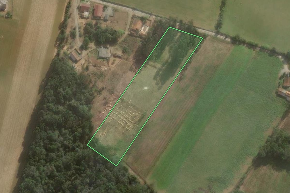 Imagem de satélite do imóvel rural em Major Vieira (SC), com o contorno declarado no CAR desenhado por cima.