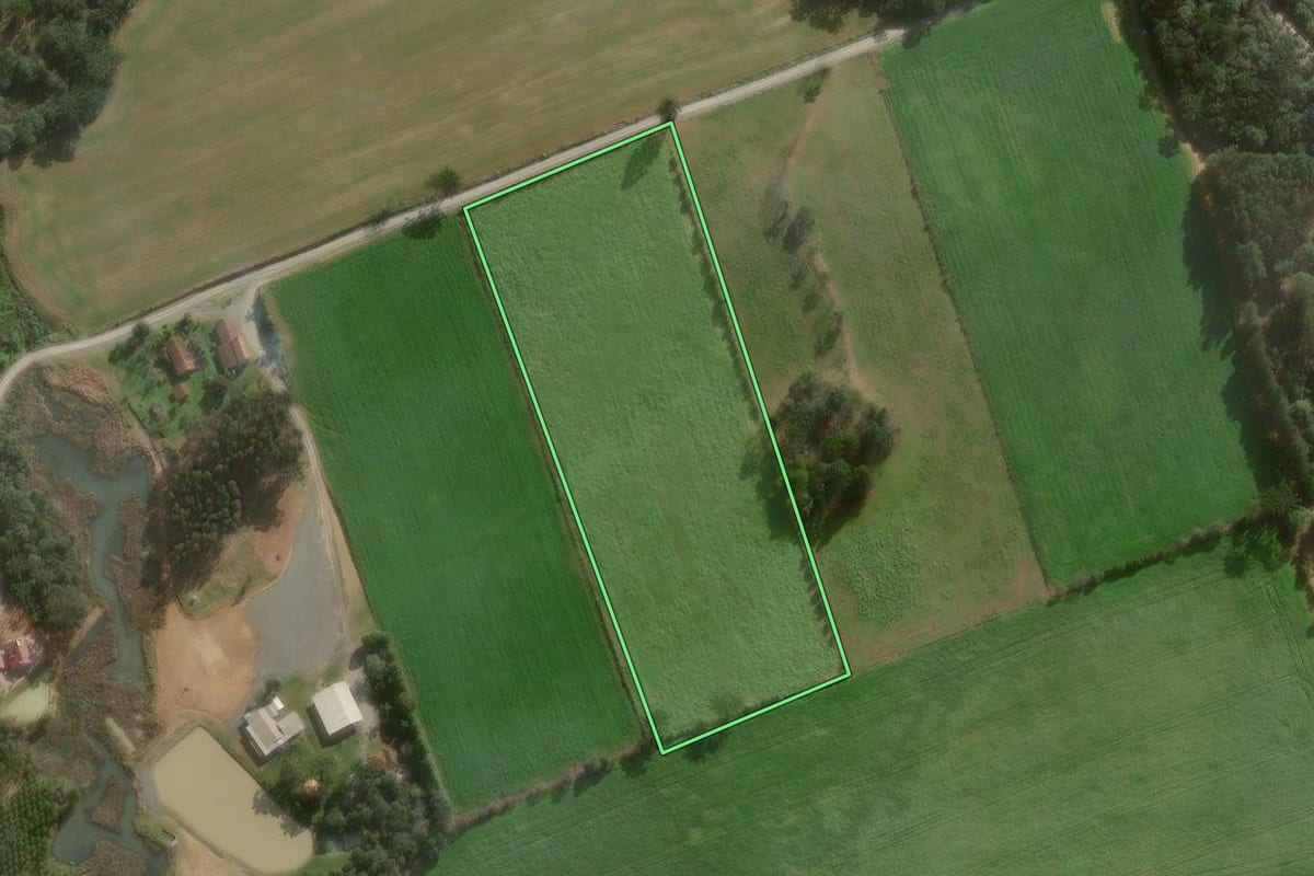 Imagem de satélite do imóvel rural em Major Vieira (SC), com o contorno declarado no CAR desenhado por cima.